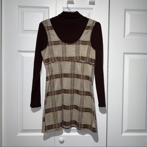Plaid Long Sleeve Mini Dress